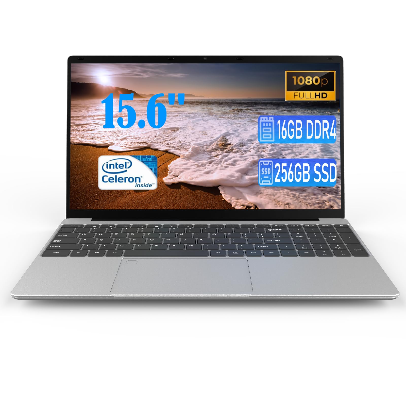 MYW 15.6" Win11 16GB SSD Quad-Core Laptop